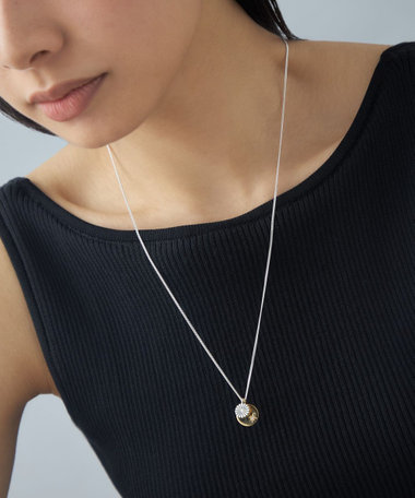 [ステートメント] ネックレス ジルコニア コイン