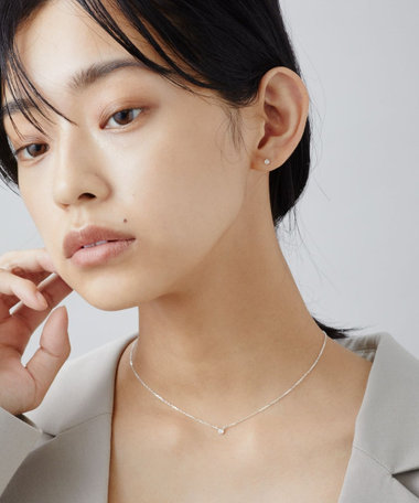 [WEB LIMITED] ダイヤモンド ネックレス/ピアス セット