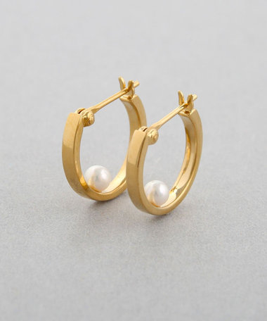 フープピアス パール