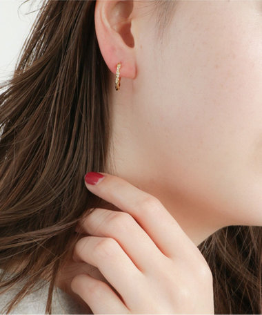 フープ ピアス ジルコニア