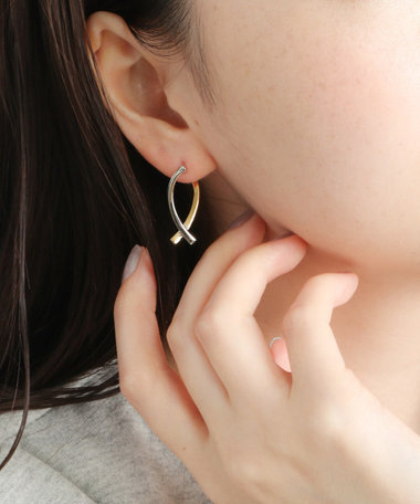 コンビカラー サークルピアス