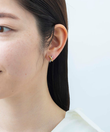 ピアス クロス コンビカラー