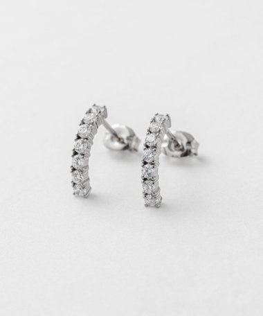 JOUETE ジュエッテダブルピアス　ジルコニア ジルコニア ダブルピアス コンビカラー（075054） ｜ women