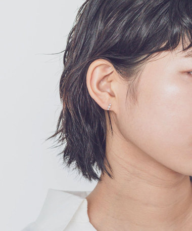 ジルコニア×パール ピアス