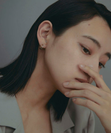 ダブルライン ピアス コンビカラー