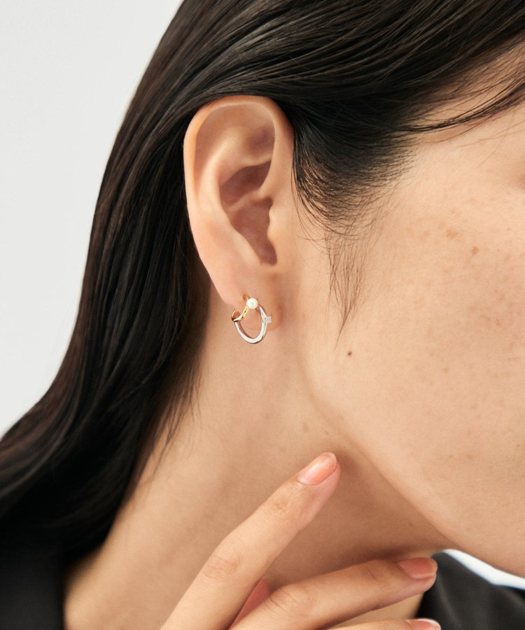 ダブルピアス ジルコニア×パール コンビカラー（075640） ｜ women