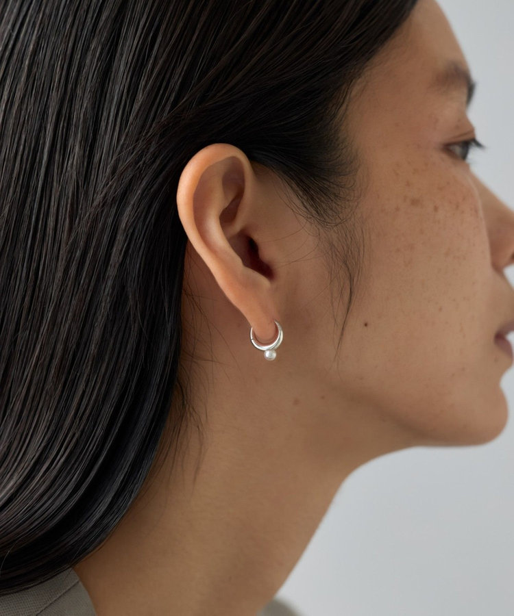 パールクリップピアス PEARL CLIP CHAINHOOP PIERCED EARRINGS(2SP0880)SV925 ピアス