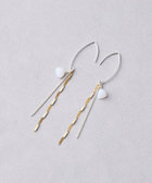 Jouete ピアス ブルーカルセドニー コンビカラー ピアス ブルーカルセドニー コンビカラー（075897） ｜ women