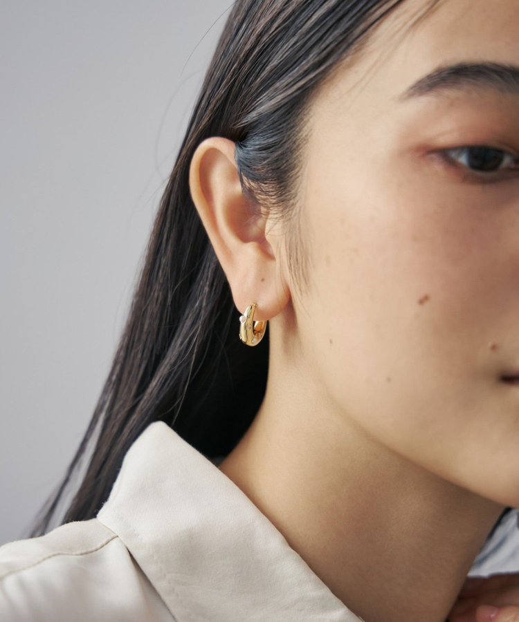 フープピアス パール×ジルコニア（075913） ｜ women