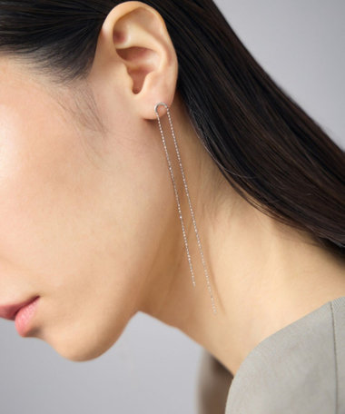 ピアス ボールチェーン