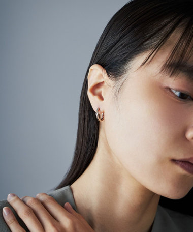 新品 未使用✨ Jouete ジュエッテ ブラック カルセドニー ロングピアス K10WG ピアス ブラックカルセドニー（037645） ｜ women