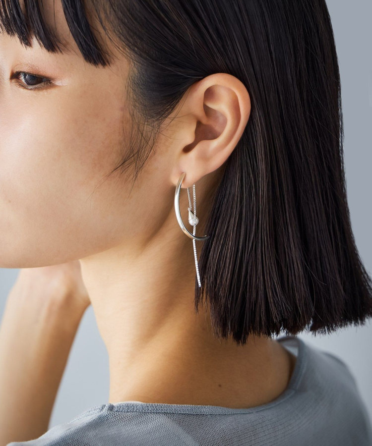 Winter Limited/Moon dance] カーブピアス パール（076008） ｜ women