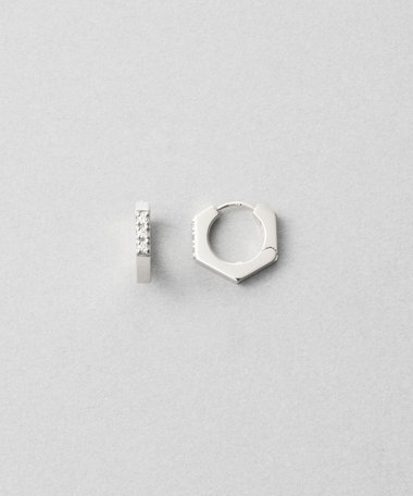 [スナップピアス] ヘキサゴン ジルコニア