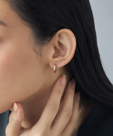 [スナップピアス] ヘキサゴン ジルコニア