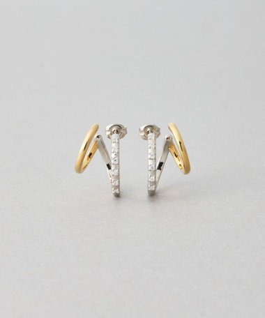 [ダブルピアス] ジルコニア コンビカラー