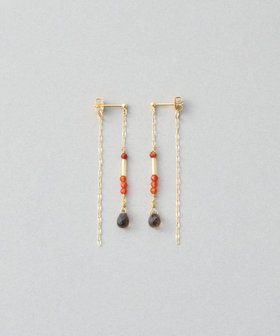 【先行予約】[パレット] ピアス カーネリアン×スモーキークォーツ