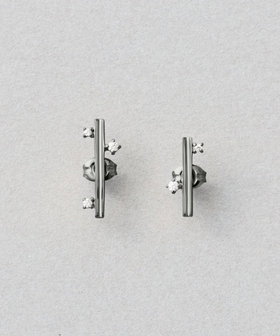 【CUSTOM】[Winter Limited｜シャイニーダスト] ピアス ジルコニア - ブラック