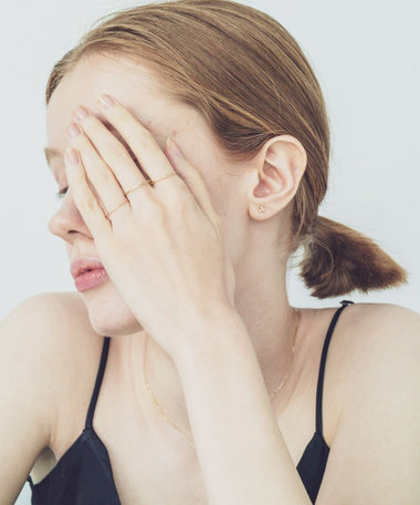 K18YG スキニー ダイヤモンド リング