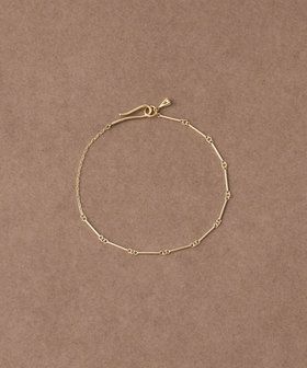 [スキニー] K18YG ダイヤモンド バー ブレスレット