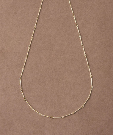 [スキニー] K18YG バー ネックレス