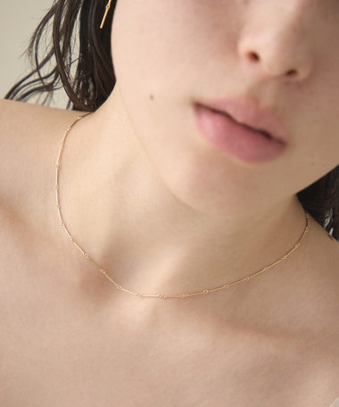 [スキニー] K18YG バー ネックレス