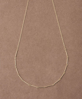 [スキニー] K18YG ダイヤモンド バー ネックレス