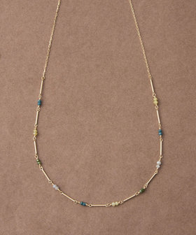 [スキニー] K18YG ダイヤモンド ステーション ネックレス