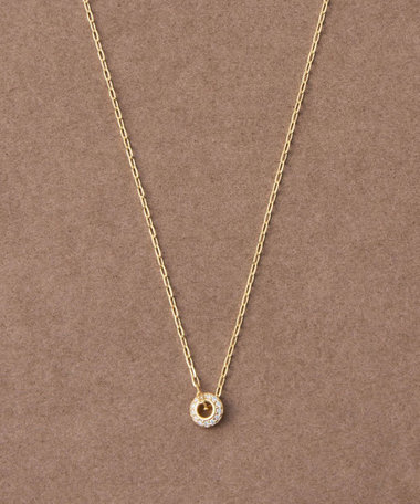 [ヌーヴ] K18YG ダイヤモンド ネックレス /Halo