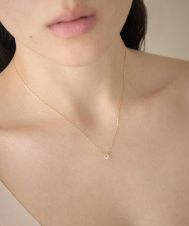 [ヌーヴ] K18YG ダイヤモンド ネックレス /Halo