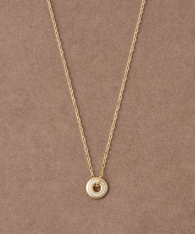 [ヌーヴ] K18YG ダイヤモンド ネックレス /Halo