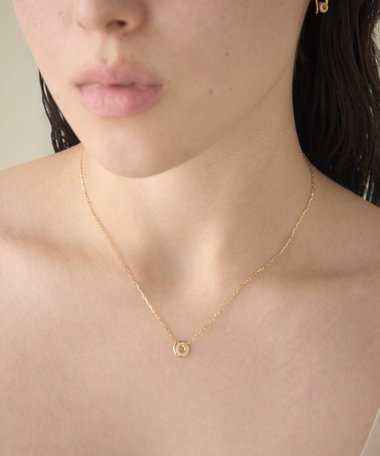 [ヌーヴ] K18YG ダイヤモンド ネックレス /Halo