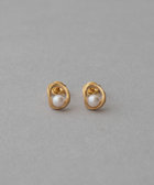 パール オーバル ピアス