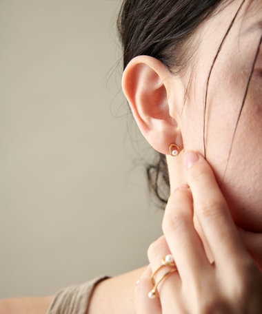 K18YG クラフト パール ピアス