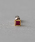 ピース] K18YG SV925 ナチュラルストーン スクエア ピアス