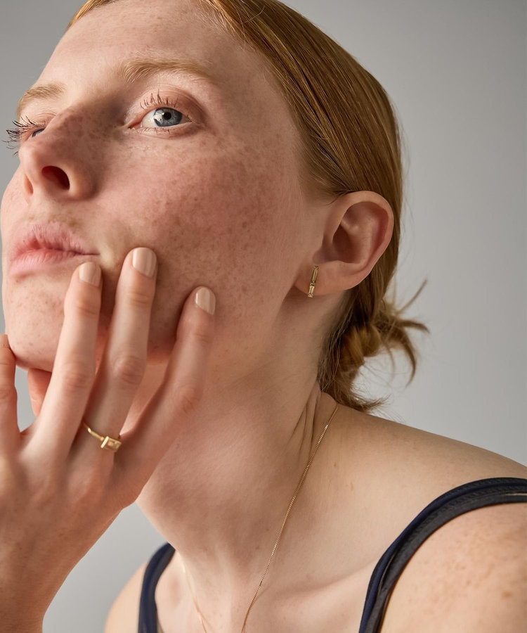 ジェム] K18YG SV925 スカポライト ピアス（207029） ｜ women