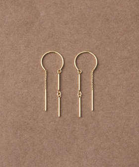 [スキニー] K18YG バー フープピアス