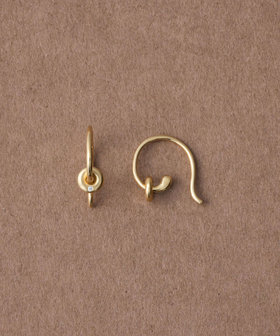 [ヌーヴ] K18YG ダイヤモンド オービットフープ ピアス /Surface