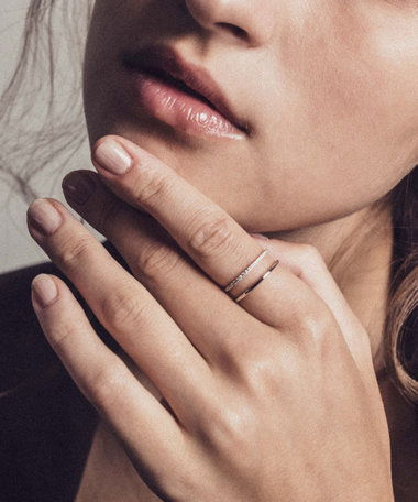 PT900 パーティクル ダブルライン リング