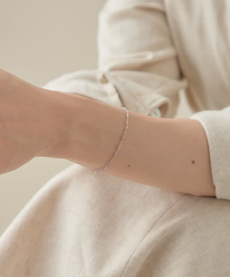 K10YG x7石マルチストーンブレスレット インナージャーニー] K10YG マルチストーン ブレスレット（705005