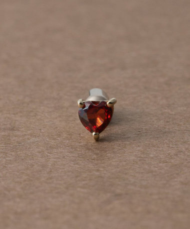 [ピース] K10YG ガーネット ピアス