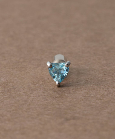 [ピース] K10WG アクアマリン ピアス
