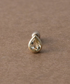 [ピース] K10YG レモンクォーツ ピアス