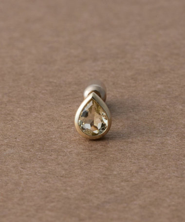 [ピース] K10YG レモンクォーツ ピアス